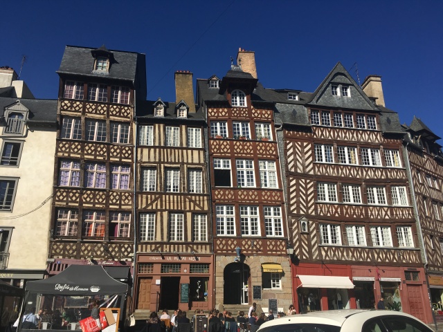 Traditional houses in the historic center of Rennes, France
