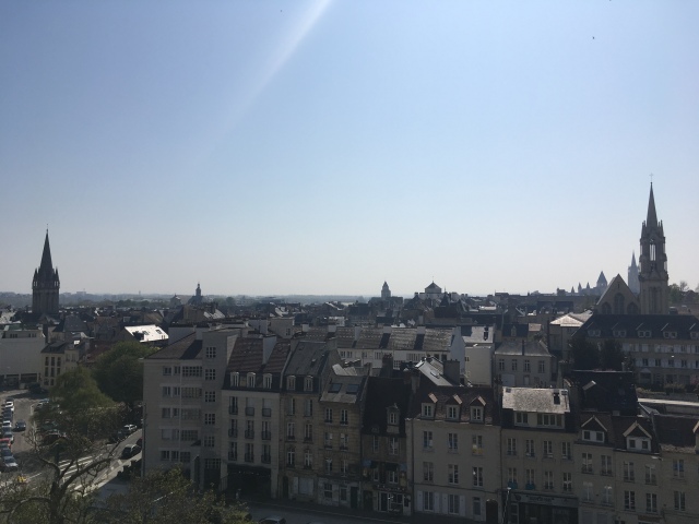 View from the ramparts at the chateau de Caen in Caen, France